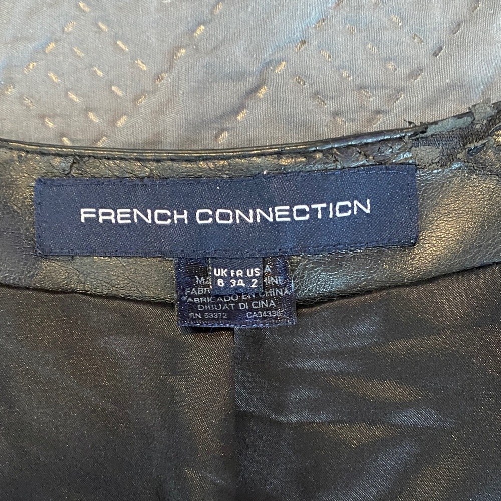 French Connection Dark Leather Jacket - image 2